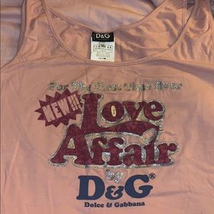 D&G Pink Tank Top with Glittery Text